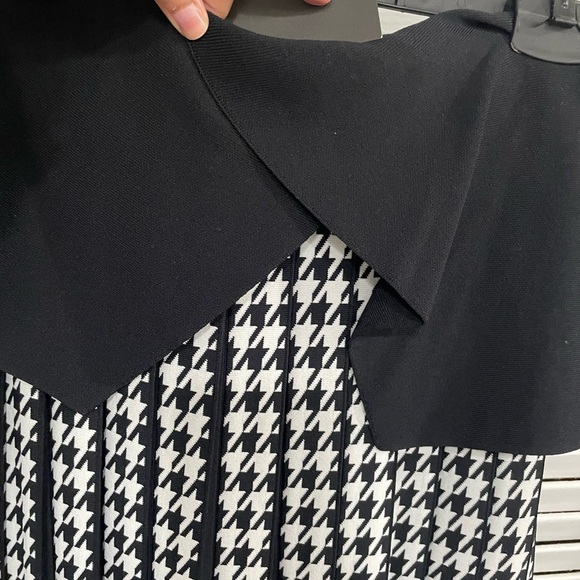 NWT Aleeza Paris Houndstooth Pleated Skater Skirt (read description) - Picture 11 of 13